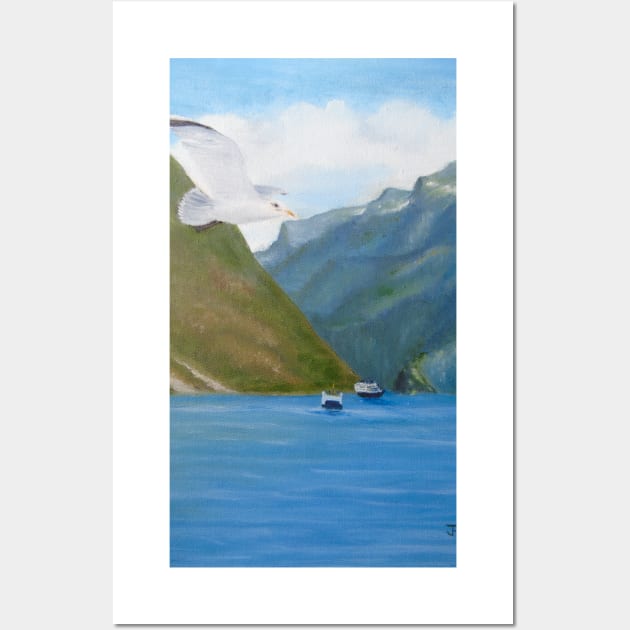 Gerainger Fjord, Norway - from a painting in Oils Wall Art by JennyCathcart